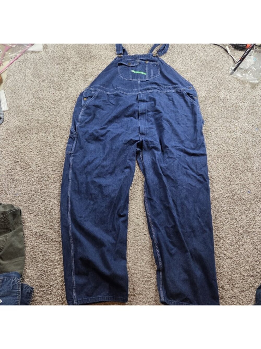 Key Overalls Mens 60x32 Carpenter Bibs Jeans Workwear Farm